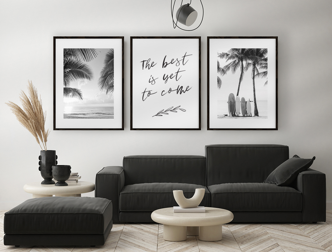 Black and White Beach Trio