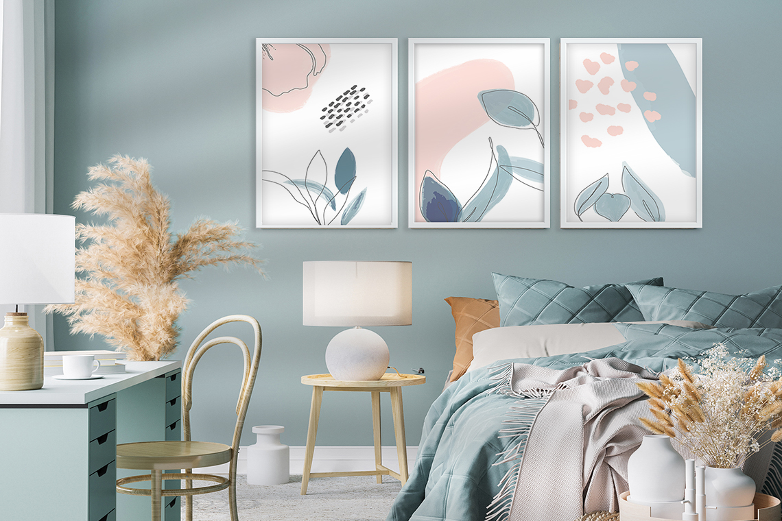 Abstract Pastels Trio